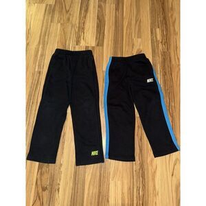 Nike Boys Sweatpants Sz‎ 6 Y2K Wide Leg Cotton Black EUC Lot Of 2